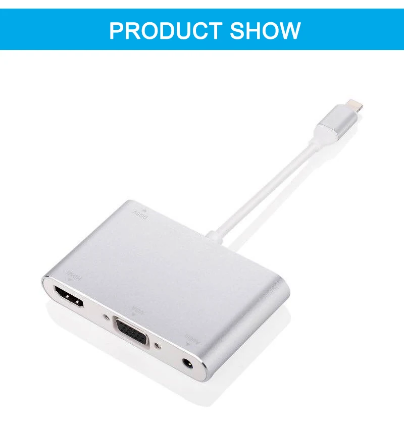 HDMI к VGA адаптер для iPhone к HDMI VGA Аудио ТВ AV конвертер кабель 1080P с USB кабель для iPhone XS Max X XR 7 8 Plus iPad