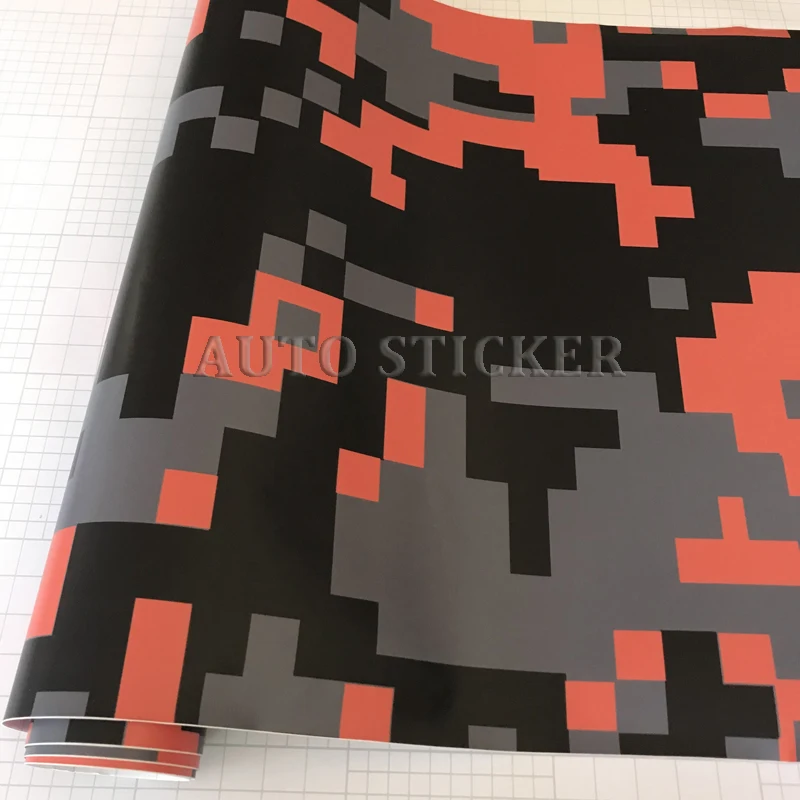 orange black camo vinyl car wraps 1
