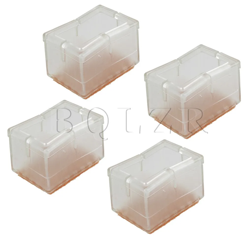BQLZR 8 pcs Rectangular Anti-Slip Chair Table End Leg Foot Wood Floor Protectors