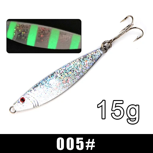 Приманка для рыбалки от ftk Shore Jig Sardine 1 шт. 15 г-60 г 65 мм-115 мм пресноводная соленая форель ложка Бас Приманка металлическая искусственная приманка - Цвет: 15g-005