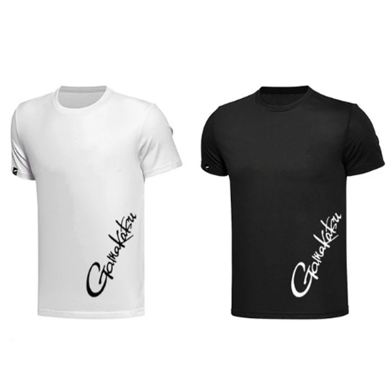 

Summer Outdoors Men Fishing Clothing Short Sleeve Quick Dry Breathable Leisure T-shirt Black White Fishing Clothes