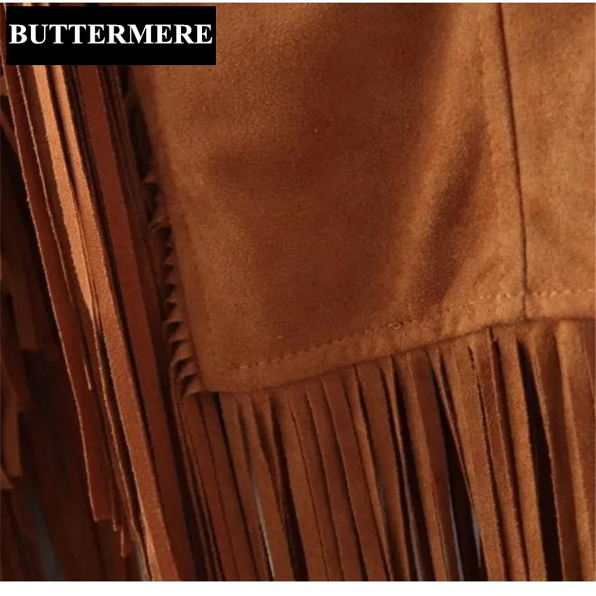 Fringe Suede Vest Women Faux Leather Sleeveless Jacket Tassel Ethnic Waistcoat Black Brown Chalecos Mujer Casual Ladies Clothing