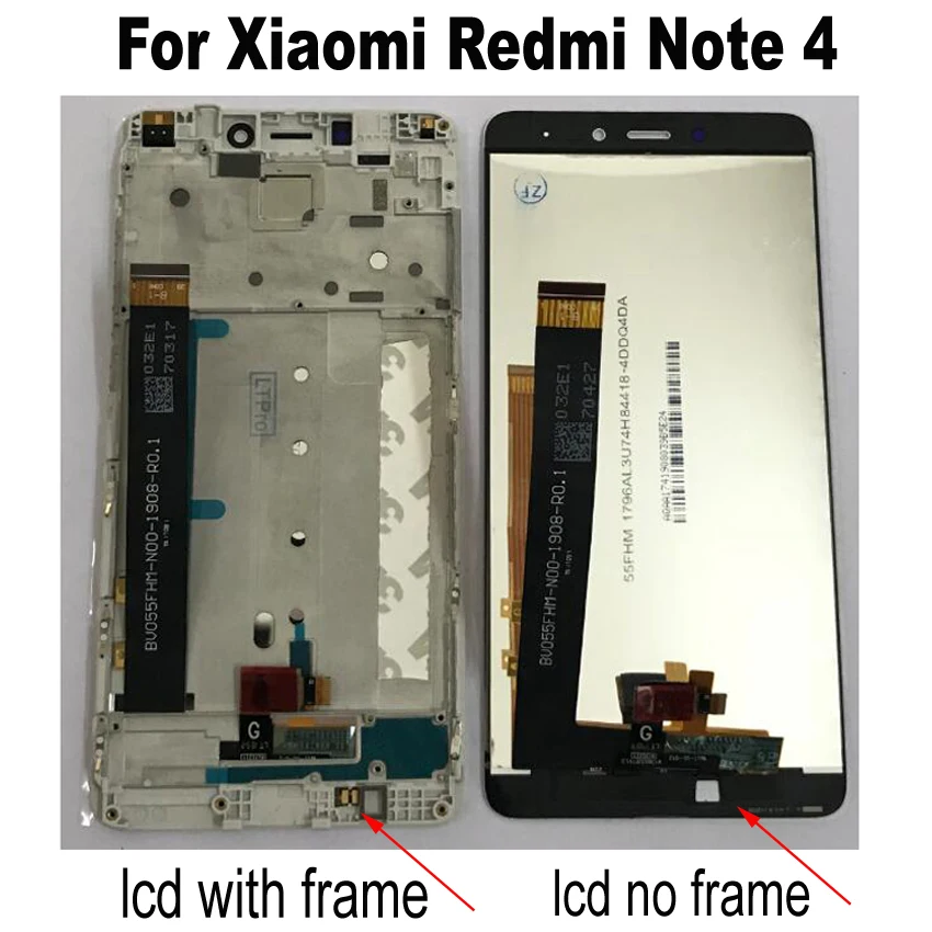 Сенсорный ЖК экран с рамкой для Xiaomi redmi note 4 mtk helio x20|phone mainboard|motherboard mobileoneplus one mainboard |