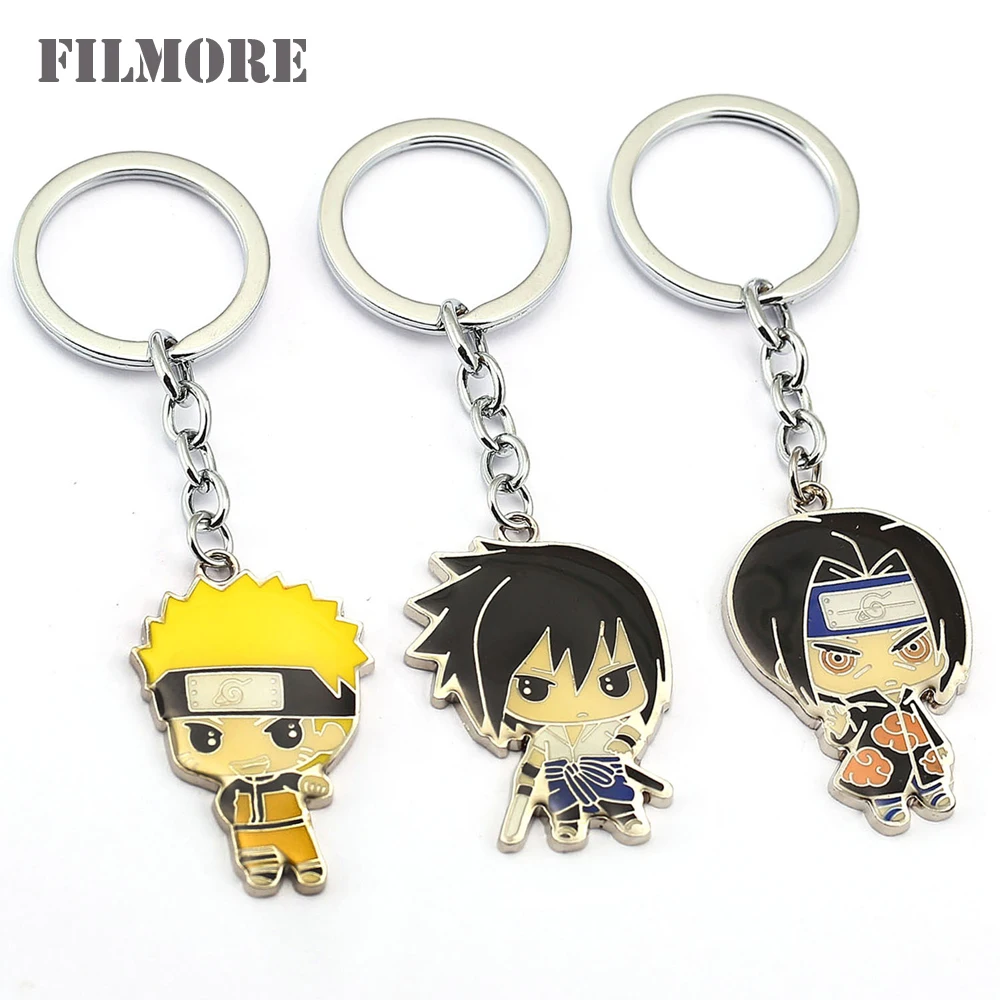 

Naruto Figure Keychains Cartoon Uchiha Sasuke Itachi Metal Pendant Keychain Keyring For Woman Man Bags Accessories Gifts Jewelry