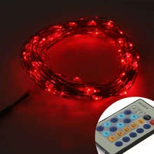 Светодиодный свет шнура 10 м 24 кнопочный пульт Управление с 12 В Питание Фея Света Ауэр соединения