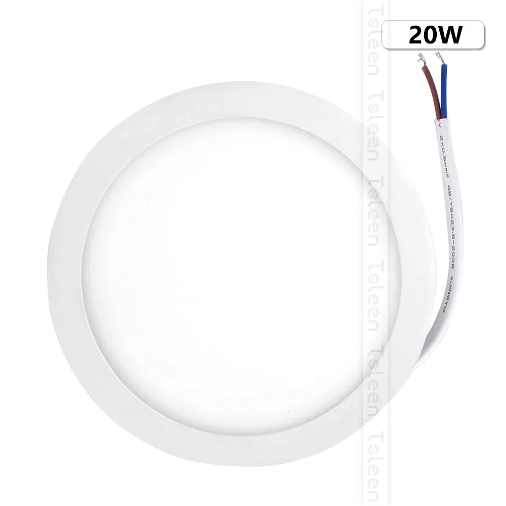 TSLEEN 1/2/4 шт. 6 Вт 8 Вт 15 Вт 20 Вт Led Панель светильник COB, точечный светильник вниз светильник ing светодиодный потолочный светильник AC 85-265V+ Драйвер - Цвет корпуса: 20W Round