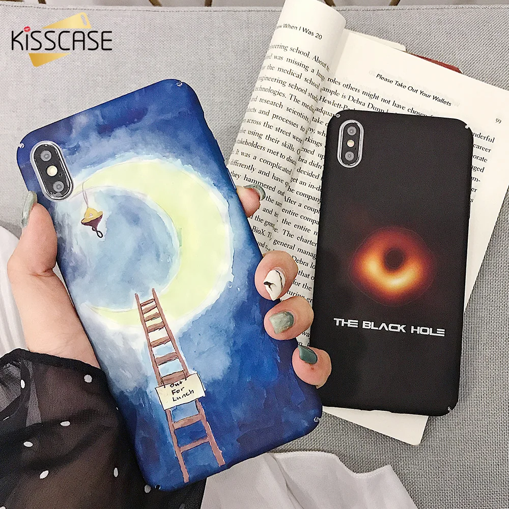 

KISSCASE Luminous Moon Phone Case for Xiaomi Redmi Note 7 Pocophone F1 Mi 9 SE 8 A2 Lite Redmi 6 Pro Black Hole Back Cover Funda
