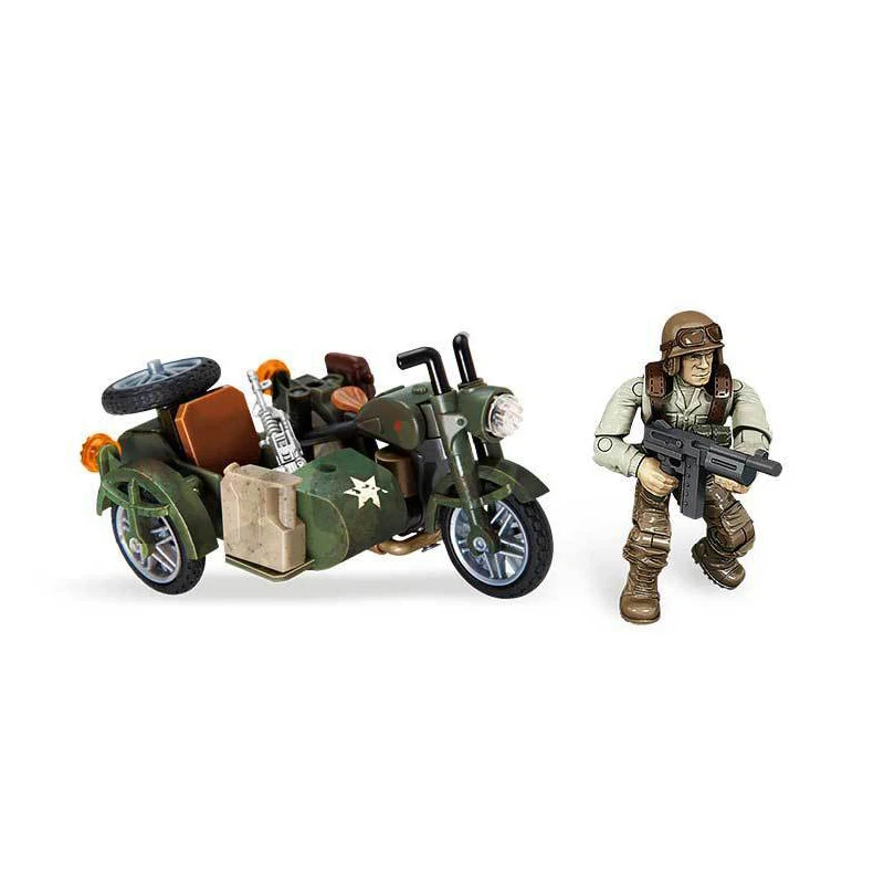 Modern military cyclone Break through mega building block Sirius Commando army action figures side motrocycle bricks toy for boy