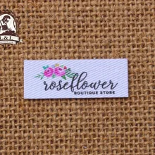 98 этикетки на заказ/глажка, этикетка для одежды, этикетка из органического хлопка, цветочное Искусство(TB058