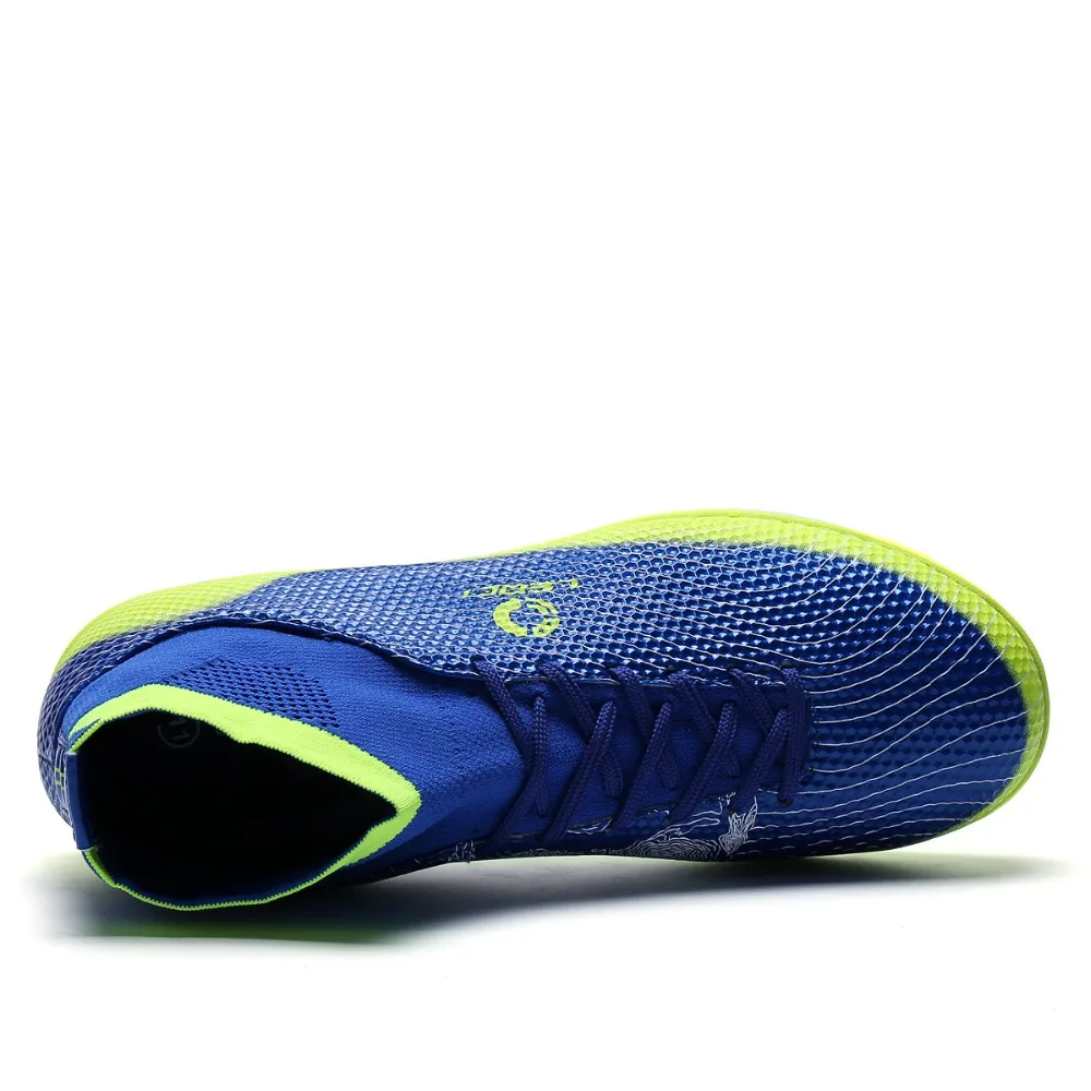 Football Boots Men Indoor Soccer Shoes High Ankle Superfly Athletic Cleats Shoe TF Hard Court Sneakers Christmas Size 35-45