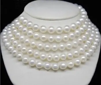 

Beautiful AA++ 9-10MM South Sea WHITE PEARL NECKLACE 70 INCH ^^@^Noble style Natural Fine jewe FREE SHIPPING