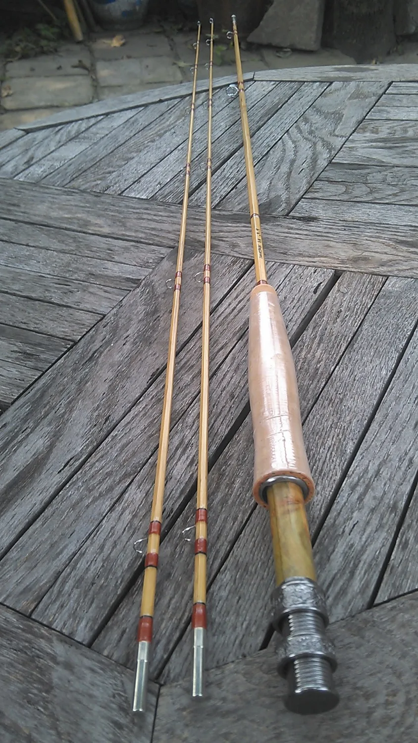 New Split Bamboo Fly Rod 7'6" for 5 line wt with green wood reelseat