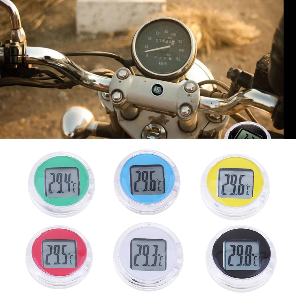 Motorcycle Bike Electronic Temperature Meter Gauge Mini Digital Thermometer  Waterproof Surface Shock Resistant