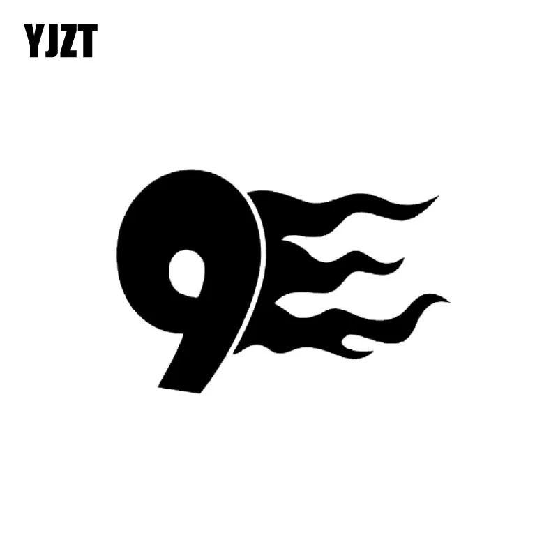 

YJZT 16.5CM*11.1CM Personality Number 9 Flame Vinyl High-quality Car Sticker Decal Graphical Black/Silver C11-0806