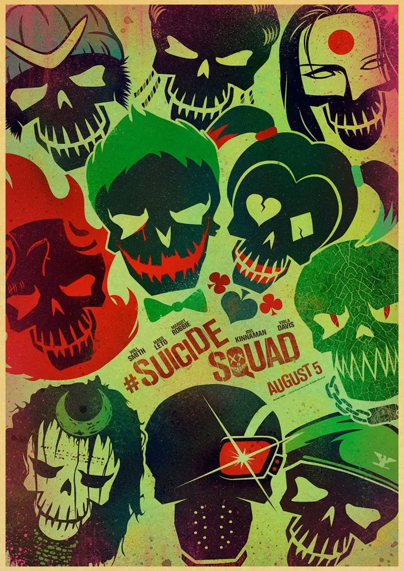 Отряд Самоубийц Харли Квинн винтажный бумажный плакат настенная живопись украшение дома 42X30 см 30X21 см - Цвет: A003