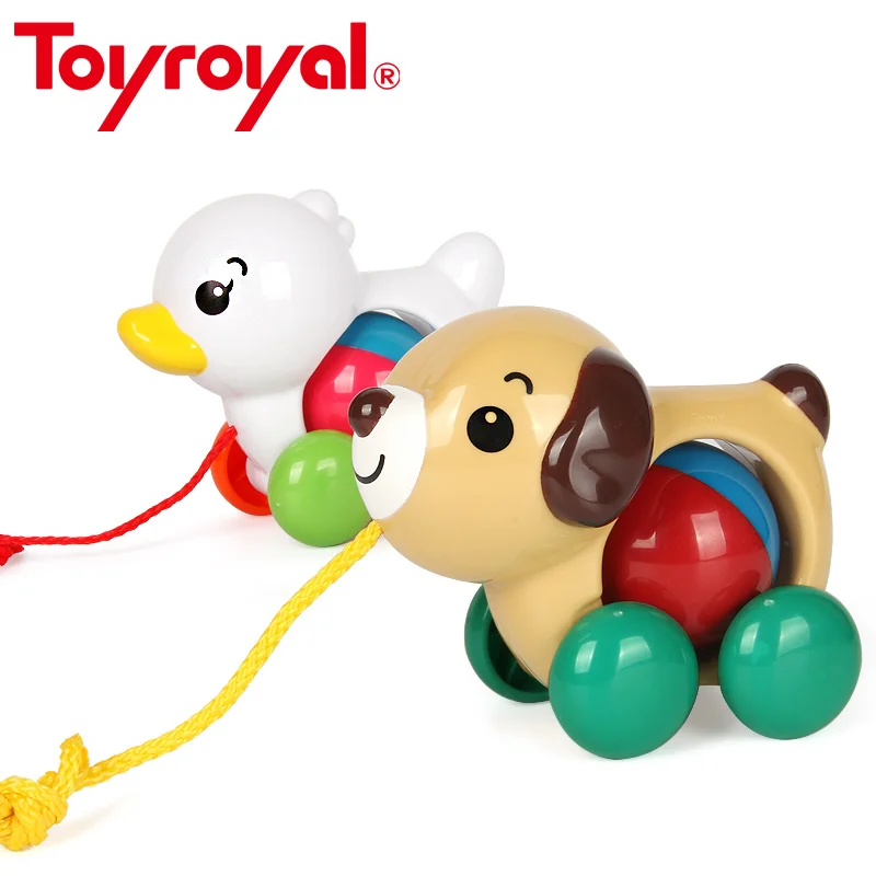 ToyRoyal Puppy Duckling Baby Rattle Pull Along Classic Developmental