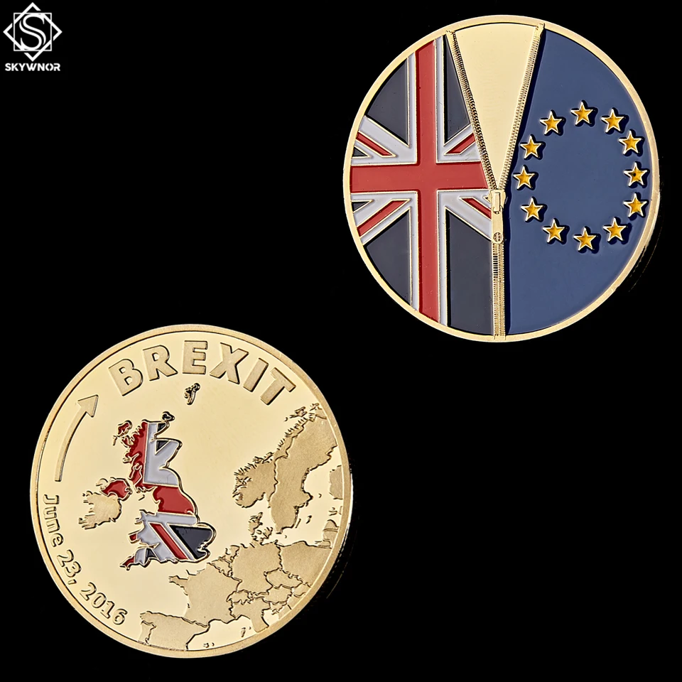 5 шт. UK Brexit EU Referendum Independence серебро/золото памятная монета евро