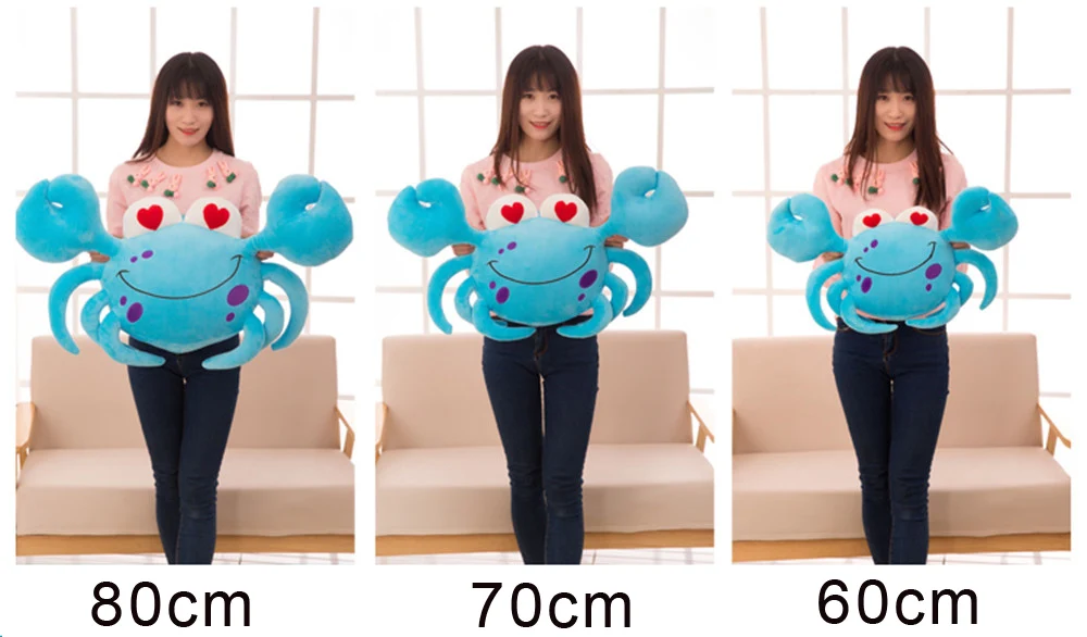 Fancytrader Plush Crab Toys Big Soft Stuffed Animals Crab Pillow Doll for Kids Gifts 80cm14
