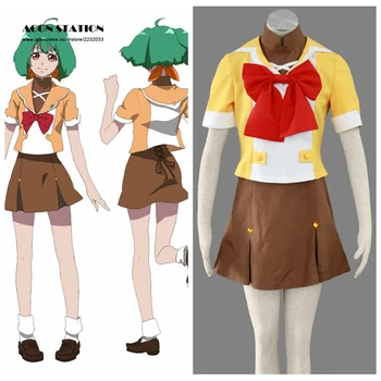 

2018 Free Shipping Top Selling Macross Frontier Anime Mihoshi Academy Matsuura Nanase Uniform Halloween Cosplay Yellow Costume