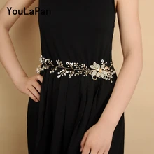 YouLaPan SH68 золотые платья для подружек невесты Пояс Свадебные ремни и пояса Цветочный Пояс Золотая лента пояс женский пояс