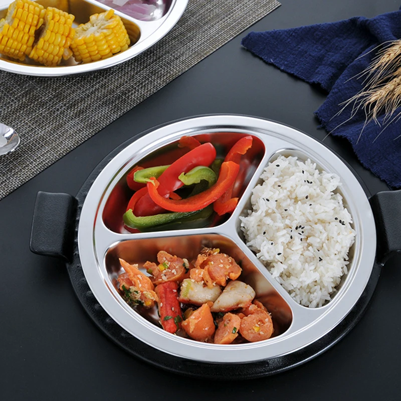 Stainless steel tray frame metal plate dining tray table tray round