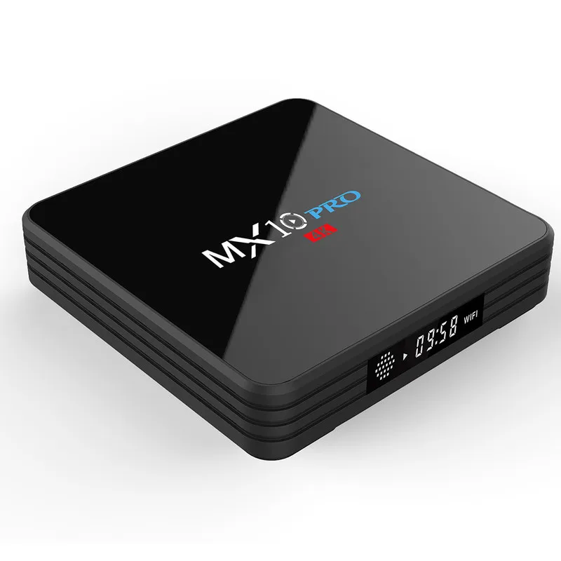 MX10 PRO ТВ коробка с цифровым Дисплей Декодер каналов кабельного телевидения Android 8,1 4 Гб Оперативная память 32 GB Встроенная память 2,4G 5G WiFi медиаплеер BT4.1 Поддержка 4 K H.265