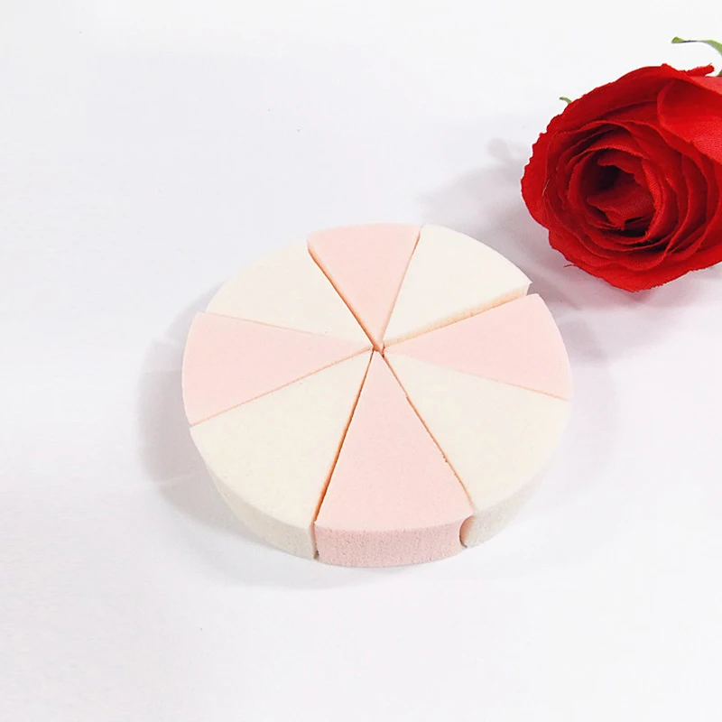 

HOT 8PCS/Pack Triangle Shaped Candy Color Soft Magic Face Cleaning Pad Puff Cosmetic Puff Clean Sponge Wash Face Makeup Sponge