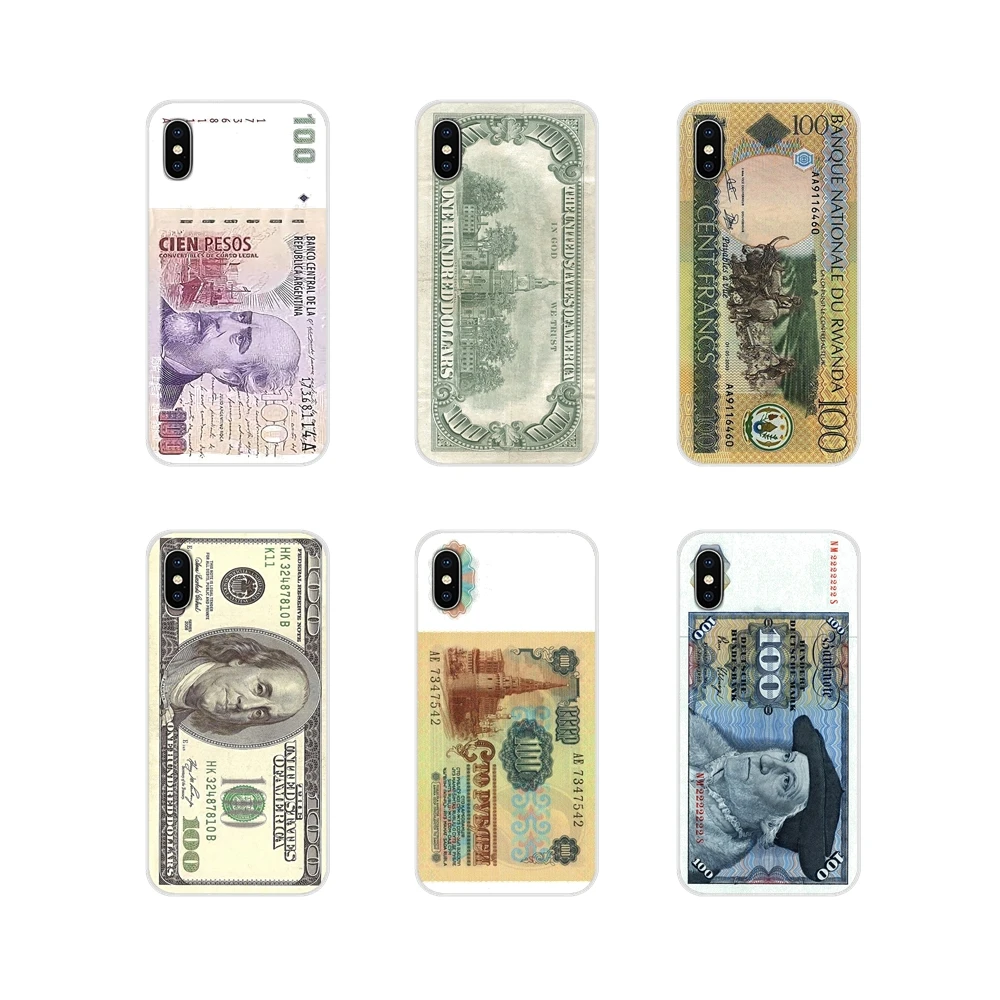 

For Samsung Galaxy S4 S5 MINI S6 S7 edge S8 S9 S10 Plus Note 3 4 5 8 9 Big Money 100 Dollars Bill Cash Money Cell Phone Bag Case