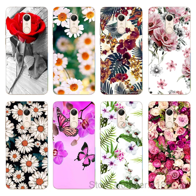 

For Redmi 5 Case Cover for Xiaomi Redmi 5 Plus Fashion Flower TPU Silicone Case for Xiomi Redmi 5 5Plus Back Cover Fundas Coque