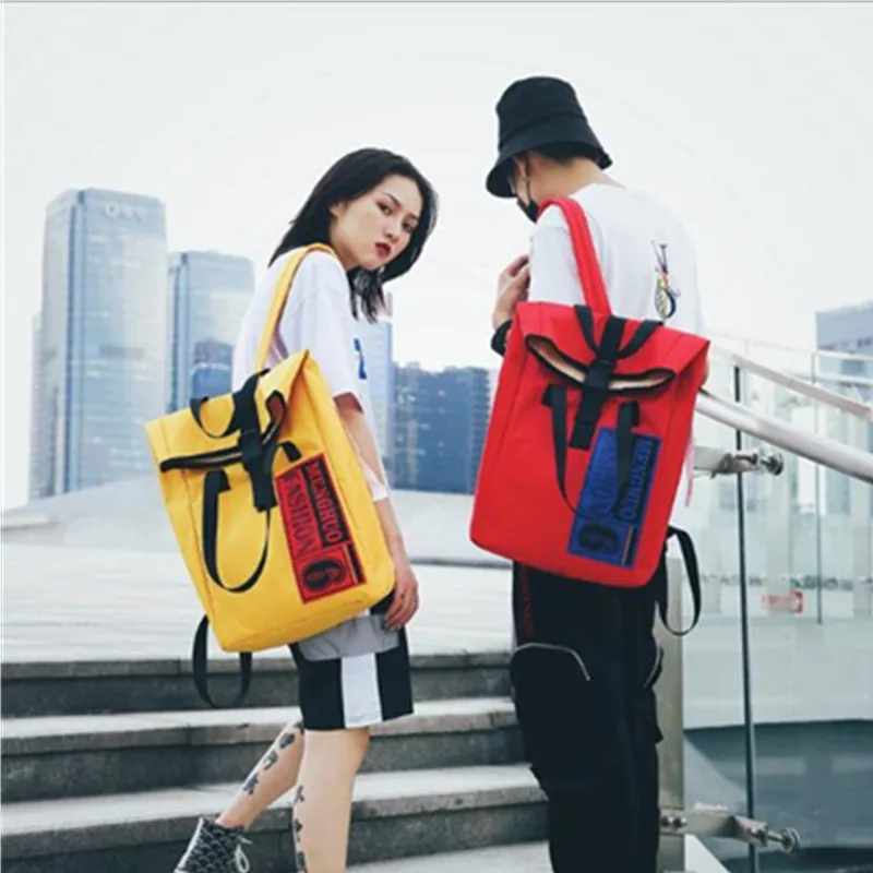 

2019 Hip hop Street pat Lovers Alphabet Printing Colour Colouring Dual-Purpose Shoulder Pack Travel Backpack Schoolbag