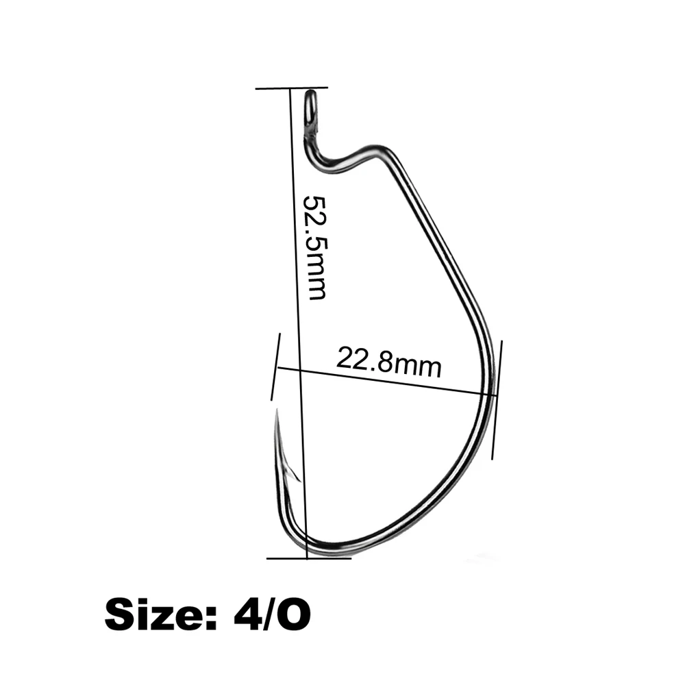 50 шт./лот Размер: 6#- 5/O углеродистая сталь рыболовный крючок бас большой Кривошип крючок джиггинг свинцовая головка колючая Кривошип крюк для мягкой приманки Fis - Цвет: 4O