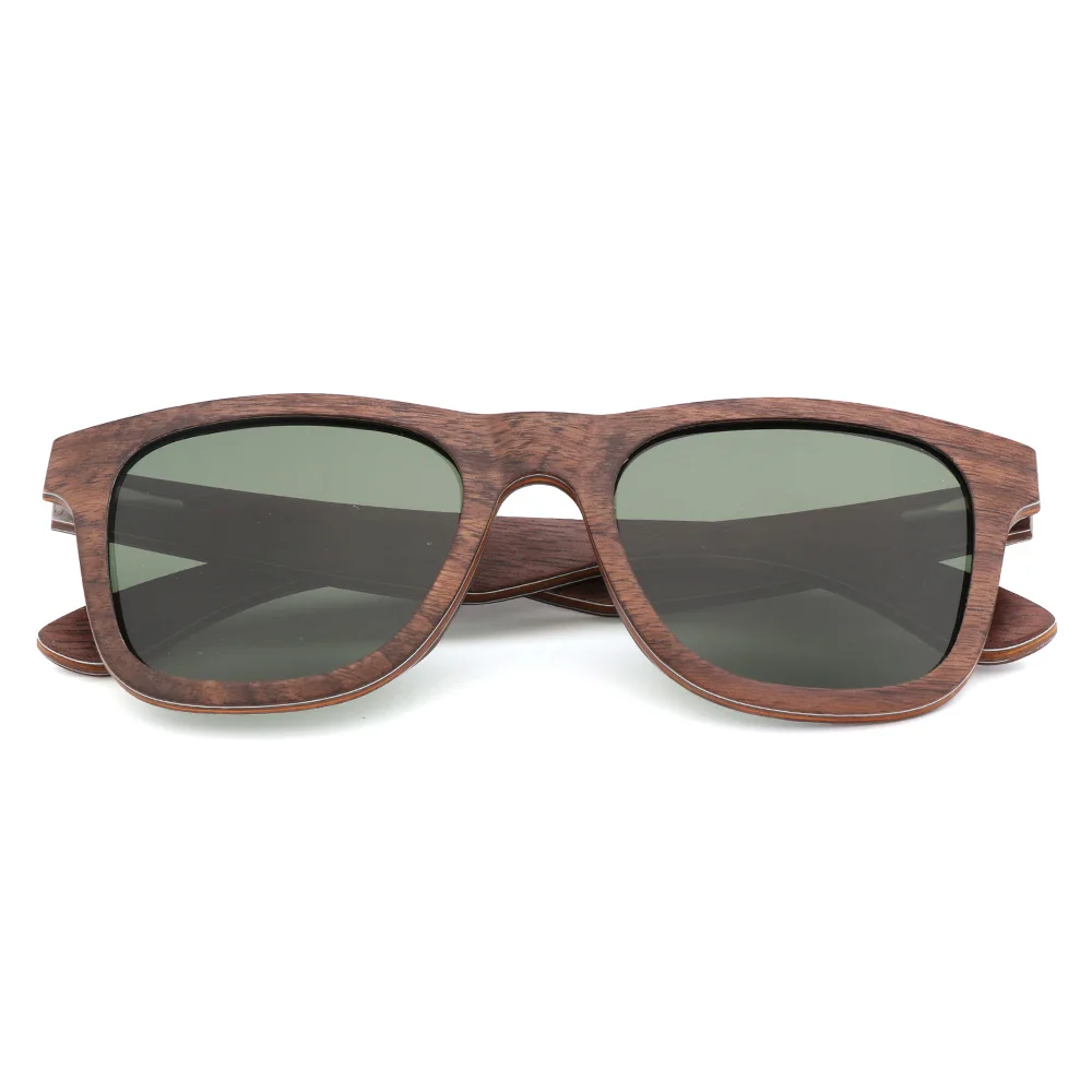 WALNUT WOODGREEN Новые Классические бамбуковые и деревянные очки Ретро деревянная рамка модные и простые поляризационные солнцезащитные очки, необходимые для мужчин Путешествия - Цвет линз: WALNUT WOODGREEN