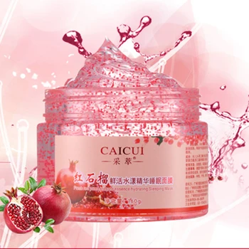 

Moisturizing Sleep Mask Face Cream Fresh Red Pomegranate Essence Hydrating Sleep Mask Acne Treatment Anti-Aging Face Cream 1pcs
