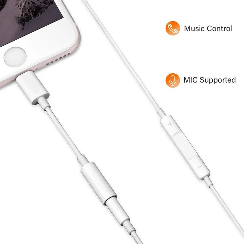 Аудиоадаптер 3 5 мм до 8 pin для iPhone 7 Plus X XR XS MAX Audio Adapter Jack наушники адаптер Поддержка