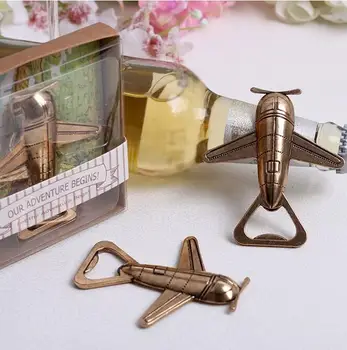 

Let the Adventure Begin Beer Can Bottle Openers Airplane Bottle Opener Travel Themed Classic Brass Color Metal Vintage Airplane