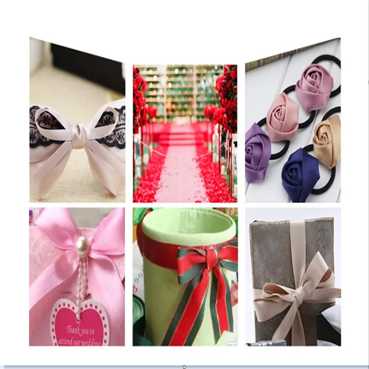 5   10Y Double-Sided Ribbons For Wedding Decor Gift Wrapping Multicolor Satin Ribbon For Hair Accessories Diy Handmade Bow Ribbon
