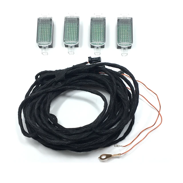 US $18.56 Original 4PCS LED Interior Footwell Lights & Cable For Golf Jetta MK5 MK6 Passat B6 B7 Tiguan Octav