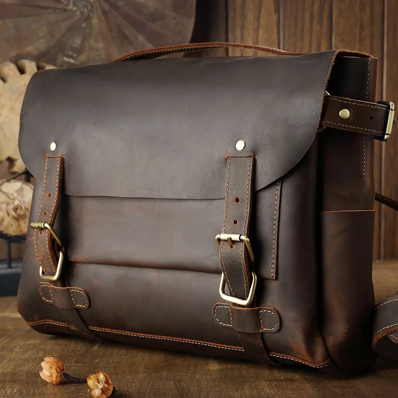 AETOO кожаный портфель ручной работы из воловьей кожи в стиле ретро, сумка на плечо, кожаная сумка-почтальон mad horse