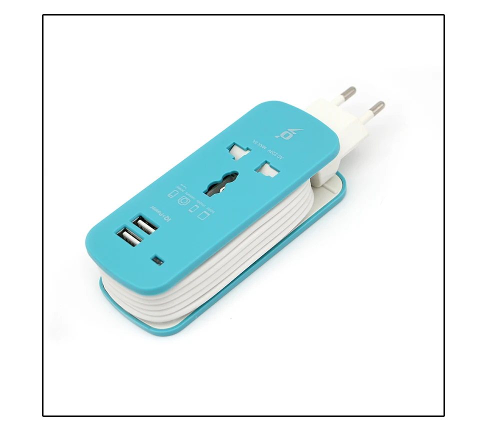 Colorful All in One Universal International Plug Adapter 2 USB Port World Travel Power Charger Adapter Extension Socket (12)
