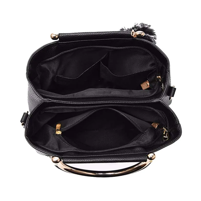 Women Flower Leather Handbag Holiday Female Pompom Clutch Bags Lady Travel Casual Shoulder Bag Exquisite Crossbody SS7001 (22)