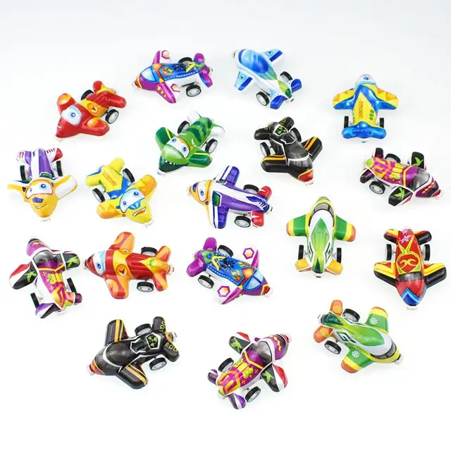 RCtown 10Pcs/Set Cartoon Mini Airplanes Kids Pull Back Capsule Toys Set