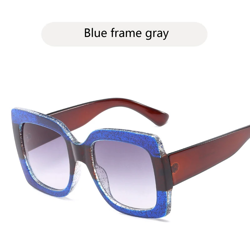 OHMIDA, новинка, женские солнцезащитные очки, Роскошные, женские, брендовые, дизайнерские, сексуальные, негабаритные, квадратные, солнцезащитные очки, женские, Летний стиль, Оттенки UV400 - Цвет линз: Blue frame gray