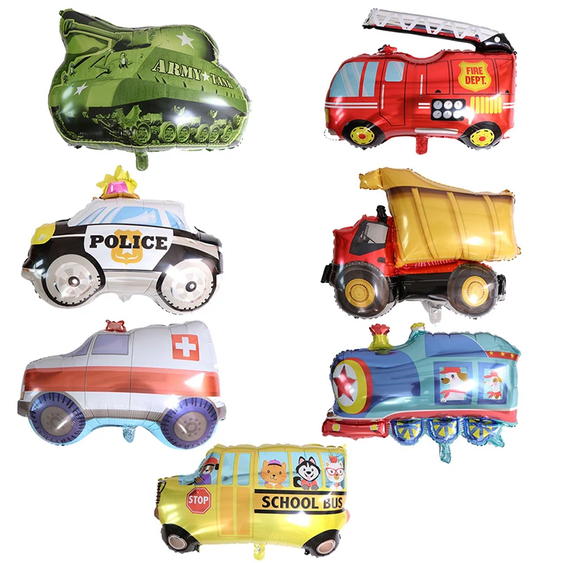 

Globos Party Inflatable Toy Ball Air Balloons Large Size Train Tank Vehicle Foil Balloons Birthday Kindergarton Car Decoration