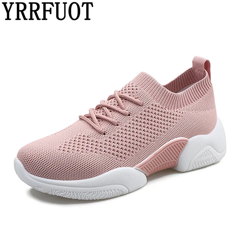 

YRRFUOT Women Sneakers Lace-up Flyknit Outdoor Fashion Sneaker For Woman Spring Shoes Zapatillas Mujer 2019 Women Fashin Shoes