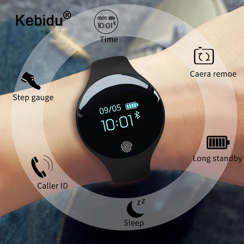 

kebidu Color Screen Smart Bracelet Step Counter Motion Tracker for Android / IOS Mobile Phone Smart Band Wristband Sport Watch
