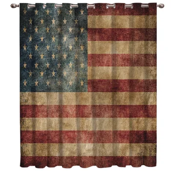 

Retro American Flag Window Treatments Curtains Valance Room Curtains Large Window Curtain Lights Bedroom Curtains Outdoor