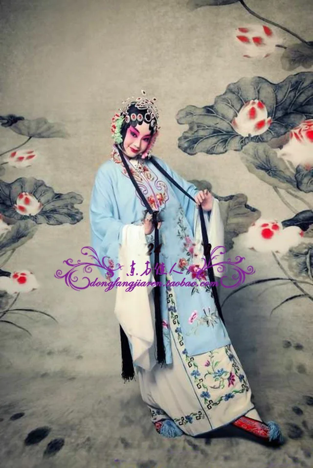 Унисекс Китайская традиционная Пекинская опера мастиса Восточная красота костюм сценическая одежда Многоцветный - Цвет: Light Blue