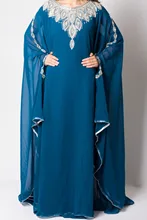 Elegant New Arrival Caftan Marocain Islamic Abaya in Dubai Evening Dresse Long Sleeve Crystal Beads For Wedding Moroccan Kaftan