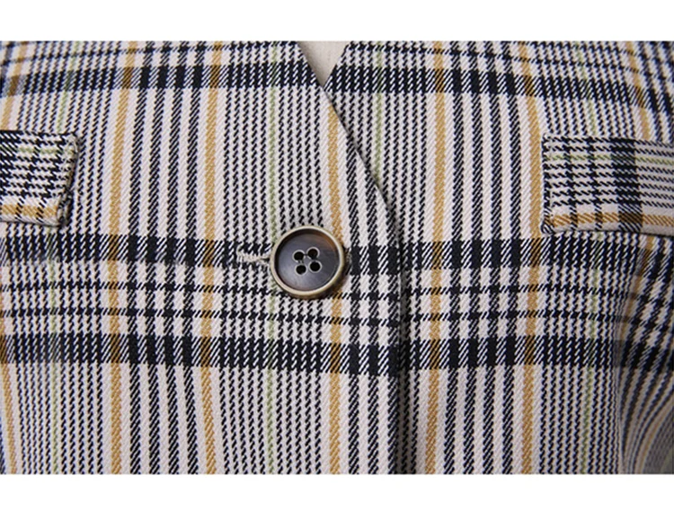 Suit women's suit vest nine pants three sets of 2018 Korean version of the new retro women's plaid double-breasted professional