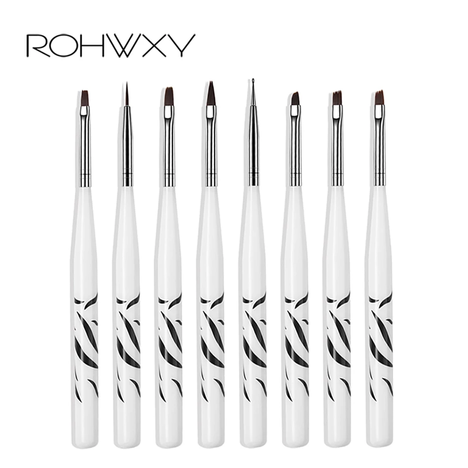 

ROHWXY Multiple Models Nail Brush For Manicure Nail Art Brush Kit UV Gel Polish Round Tip Painting Brushes Pen Manicure Brush